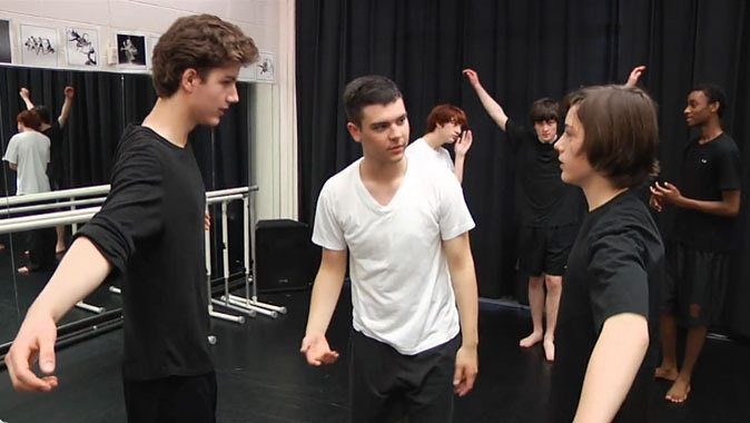 A Boys' Dance Class .